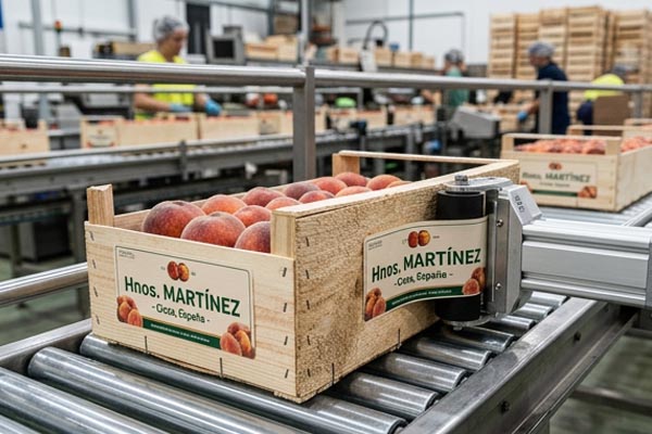 etiquetado para cajas madera de fruta 30x20